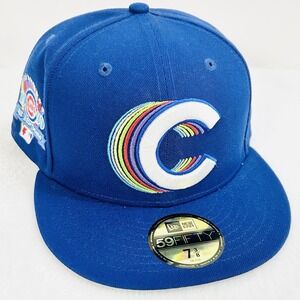 New Era Chicago Cubs Rainbow All Star Game 59FIFTY‎ Fitted Hat Cap 7 3/8 Blue